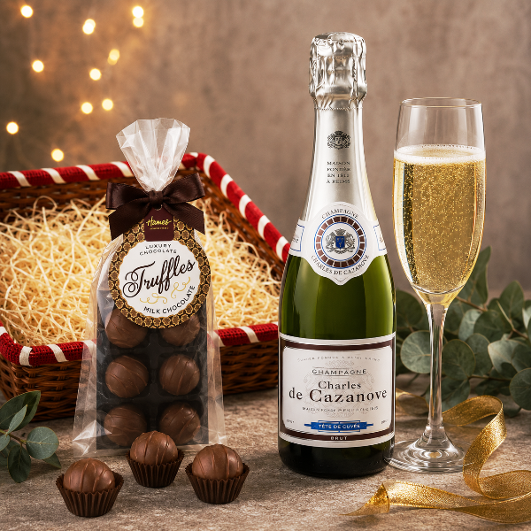 Champagne and luxury truffles gift