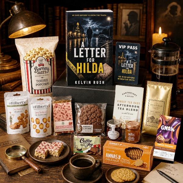 Murder mystery and midnight treats hamper
