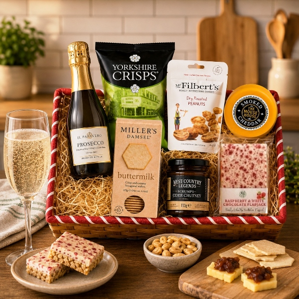 The cheese and prosecco gift hamper