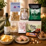 White wine and gourmet treats